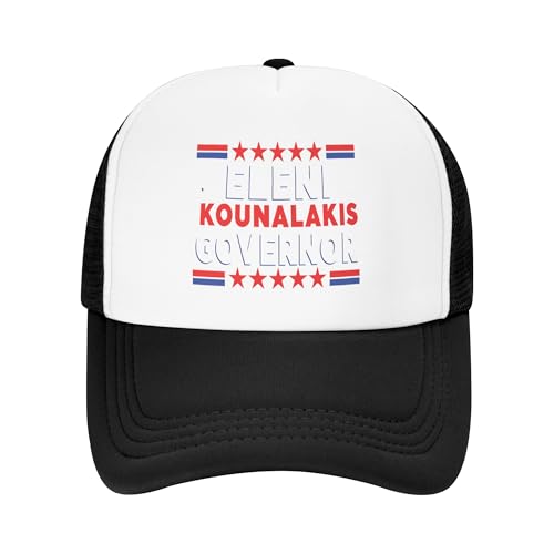 Greenchant Eleni Kounalakis Governor 2026 Trucker Hat Eleni-Kounalakis Kids Hats Adjustable Mesh Baseball Cap - Black
