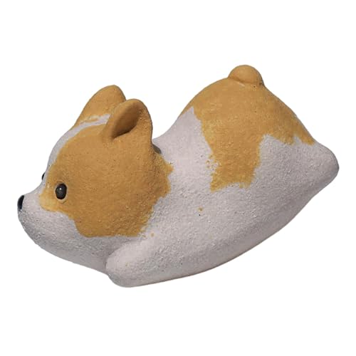 Corgi Puppy Tea Pet Ornaments Puppy Figurine Tea Play Tabletop Ornament Home Decorations Cute Kungfu Tea Pet Gift for Bedroom