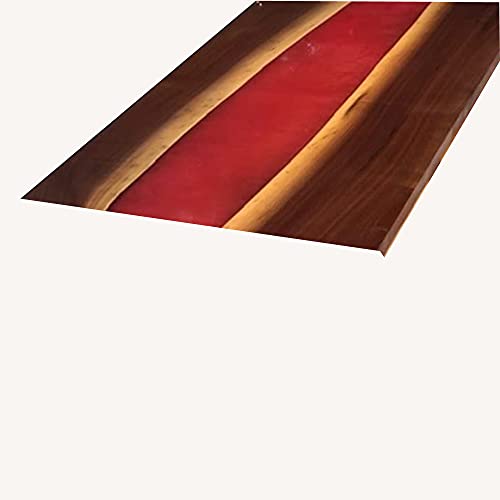 Custom resin table made of oak, Red epoxy table, matte finished conference table, river table big live edge dining table.