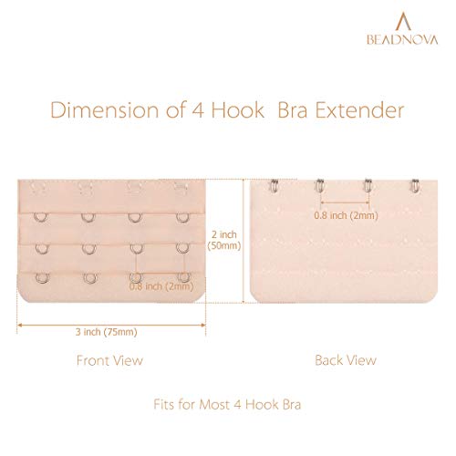 BEADNOVA Bra Extender 4 Hook Bra Back Clips Bra Strap Extender Bra Clasp (4pcs)3