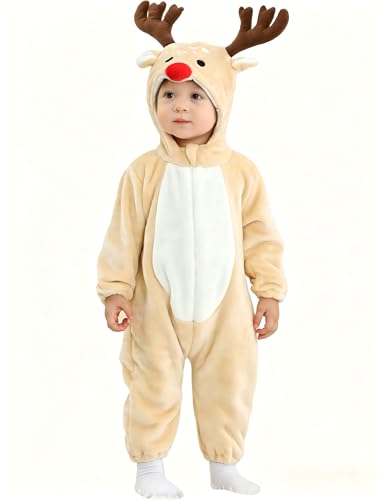 COSLAND Unisex Baby & Toddlers' Flannel Animal Costume Romper Outfits