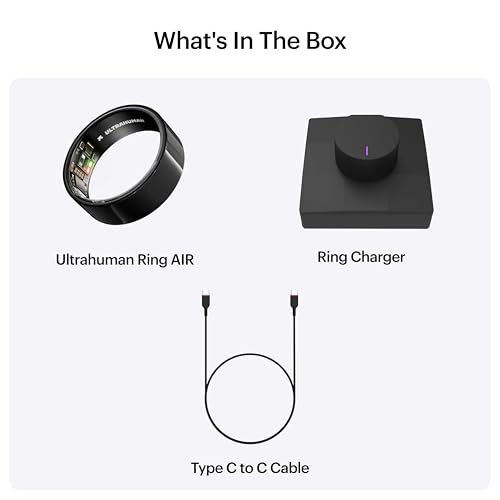 Image of ULTRAHUMAN Ring AIR - Smart Ring | No App Subscription Fee | Size First with Sizing Kit | Sleep, Activity & Heart Rate Tracking | Fitness Ring for Men & Women (Aster Black, 5)