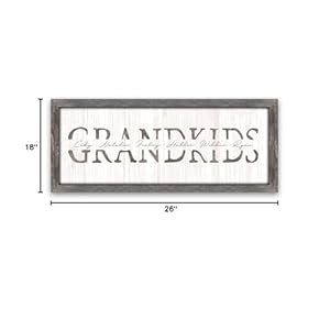 Grandkids personalized art gift for grandparents whitewashed wood 135×325 framed canvas  urban country home decor