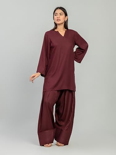 Image of Womens Rayon Solid Straight Kurta Farshi Salwar Set
