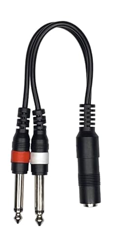 Cable divisor estéreo TRS hembra a 2x mono macho 9" miniatura 3