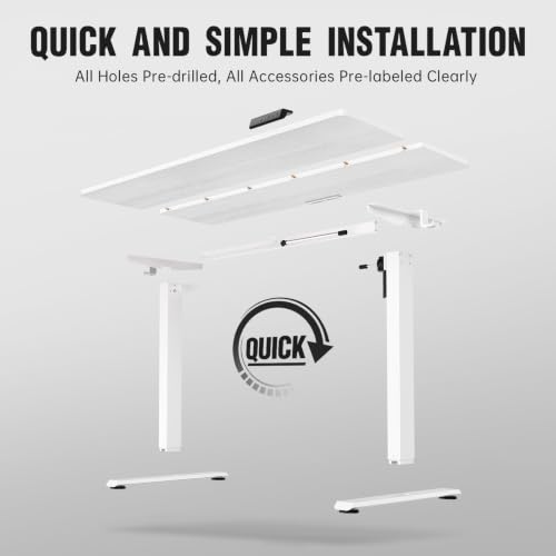 Image of Veken 63x27.6 Inch Large Electric Standing Desk, Heights Adjustable,Sit to Stand Up, Work Home Office Computer Table for Walking Pad, Gifts for Dad, Wooden Desktop Desks, White