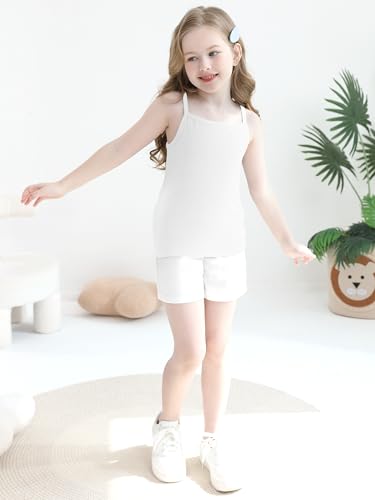 Poroka 6 Pack Girls Tank Top Solid Sleeveless Undershirts Cami Scoop Neck Undershirts Soft Dance Tank Tops for Toddler3
