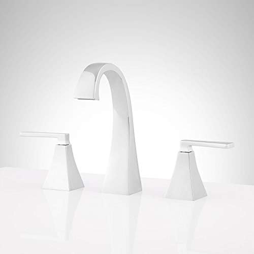 Signature Hardware 447914 Vilamonte 1.2 GPM Widespread Bathroom Faucet with Metal Lever Handles and Pop-Up Drain Assembly