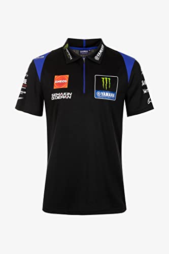 VR 46 Réplique Monster Energy Yamaha Team 2022 Polo Homme, Noir, L