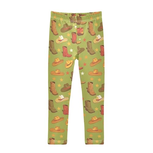 Western Boots Design Boho Scotland Kids Baby Girls Legging Comfortable High Waisted Activewear Gym