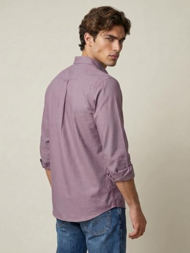 Image of Urbano Fashion Men's Cotton Full Sleeve Regular Fit Solid Oxford Shirt with Button-Down Collar
