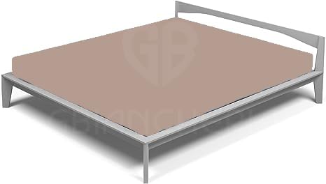 Lenzuolo con Angoli Matrimoniale 180x210 Super Maxi – Sotto Lenzuola Elasticizzate in Cotone 100% Made in Italy – Morbido, Traspirante, Tinta Unita, Angolo 25cm (Terra)