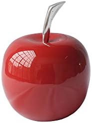 Modern Day Accents 3962 SM Red Small Manzano Rojo, Apple, Fruit, Tabletop, Accents, Transitional, Teacher, School, Décor, Desk, Silver Stem, Aluminum, L x 4.5" W x 6" H