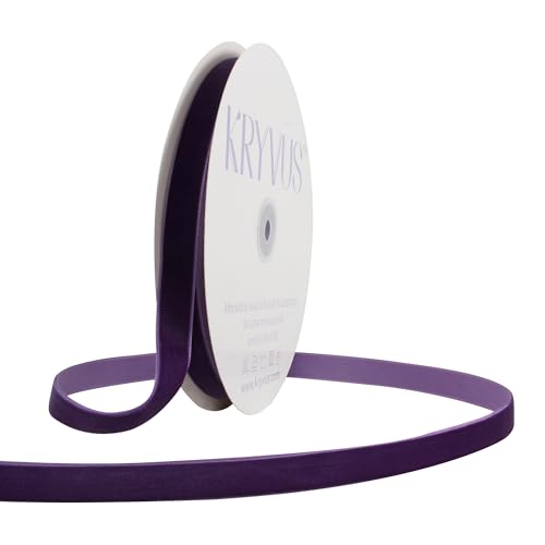 Kryvus Purple Velvet Ribbon 5/8 Inch x 30 Yards Nylon Vintage Velvet Ribbon