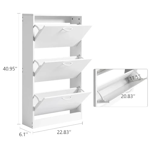 Organisateur de placard de rangement de chaussures autoportant blanc
