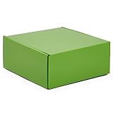Paper Mart 12 x 9 x 4 Inch Shipping Boxes, Pack of 10 Medium Apple Green Decorative Tuck Top Boxes, Reversible Matte Colored Corrugated Mailing Packages