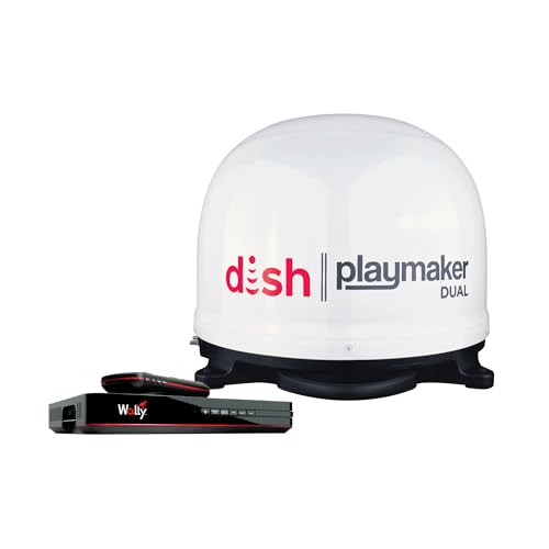 Winegard PL8000R Dish Playmaker - Dual Automatic Satellite Antenna with Wally HD Receiver for PL-70LR- Dual TV Support - Portable - RV, Camping, Tailgating, Outdoor, TV Connectivity - Rugged Outdoor