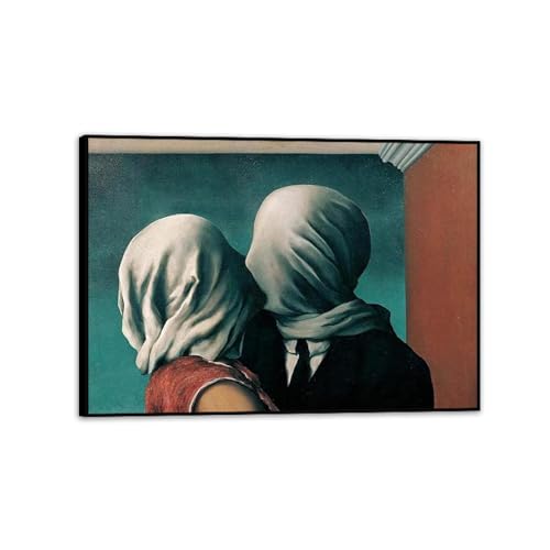 Toile Magritte Les Amoureux 1928 grand format 100x70 tableau surréalisme décoration salon