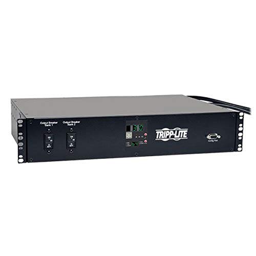 Tripp Lite Metered PDU with ATS, 30A, 19 Outlets (16 C13, 2 C19 & 1 L6-30R), 208V, 2 L6-30P, 2U Rack-Mount Power, TAA (PDUMH30HVAT)