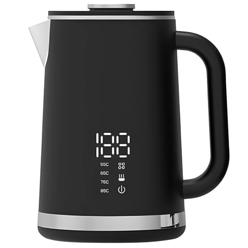 Hervidor eléctrico acero inoxidable 1.6L negro 110V