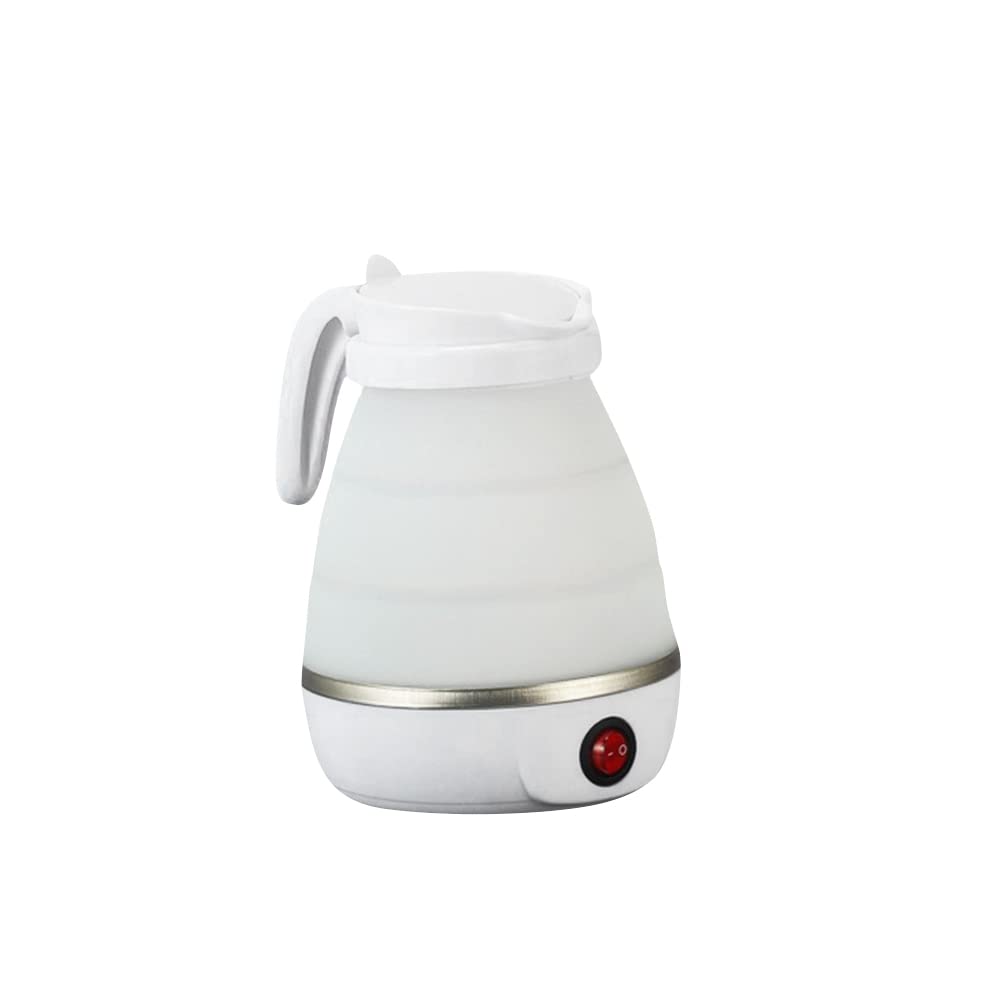 GOOSENECK 110V Mini Foldable Silicone Electric Kettle Portable Travel Water Boiler with Expandable Design White