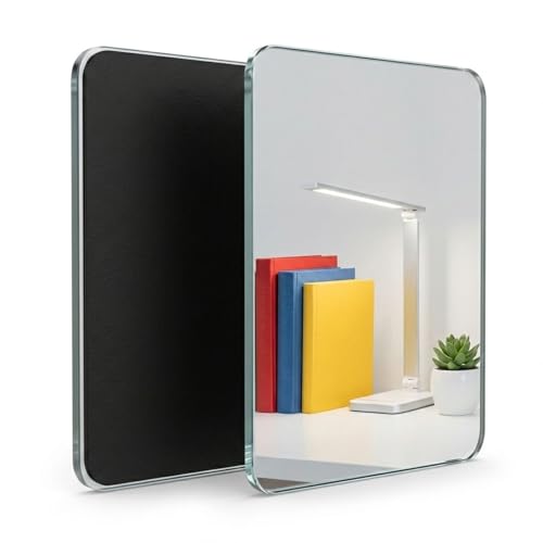 Tooackl 7x9 inch Magnetic Locker Mirror Large Frameless Real Glass Mirror with Magnetic Backing HD Distortion-Free Reflection Polished Safety Edges for School Gym Fridge & Office
