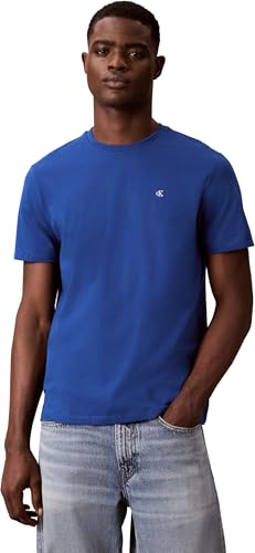 Calvin Klein Herren SS Classic Monogram Tee LV04RD254G Tees, Blau (Chase Blue), L, Blau (Chase Blue), L