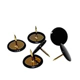 Joyous Journey Colorful Push Pins, 3/8 Inch Plastic Coated Round Head with 5/16 Inch Stainless Steel Point Thumb Tacks, 300 PCS (Black)