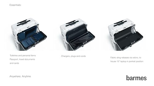 BARMES Design CarryOn Luggage, Quality Material, Practical Features, Easy Access Compartments, Professional Modern Look (BLACK-WHITE)4