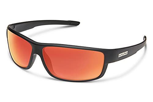 Suncloud Voucher Polarized Sunglasses, Matte Black, Red Mirror