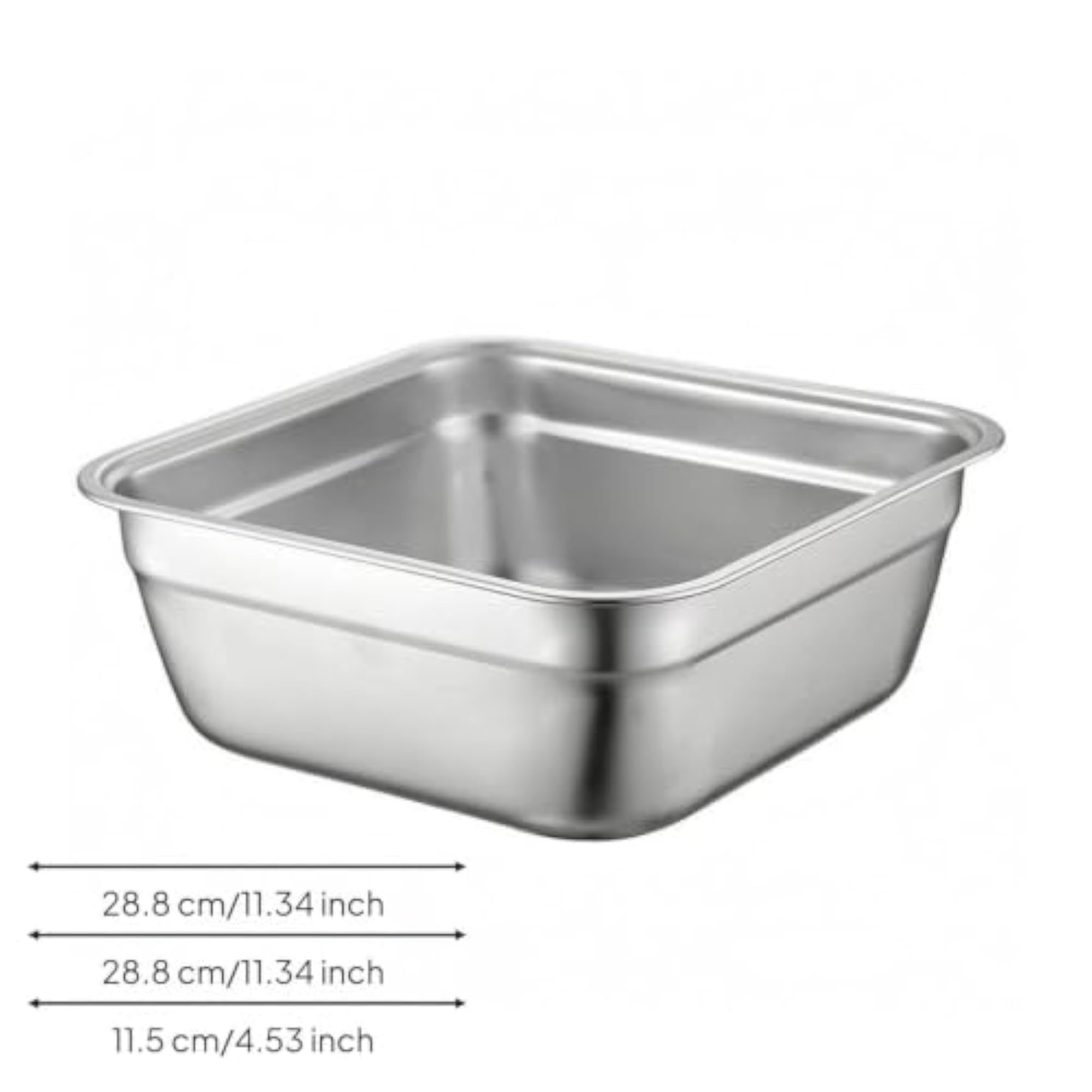 Stainless Steel Basin with Rolled Rims, 30CM
