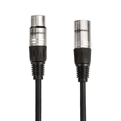 Image of Amazon Basics 2-Pack XLR Microphone Cable for Recording Studio, Speaker or PA System, 3-Pin Connectors, All Copper Conductors, 6MM PVC Jacket, 3 Foot, Black