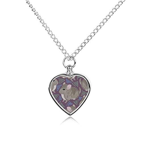 Chinchilla Pet Urn Necklace for Pet's Cat Dog's Ashes Keepsake Pendant Memorial Jewelry Gifts