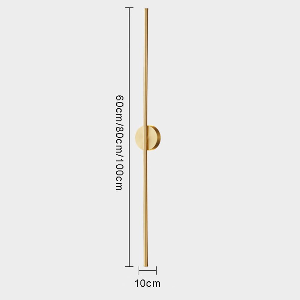 Applique Murale linéaire Moderne en Laiton brossé, Abat-Jour en Acrylique, luminaire Minimaliste en cuivre, éclairage de Salle de Bain Antique, câblé, Laiton - 80 cm