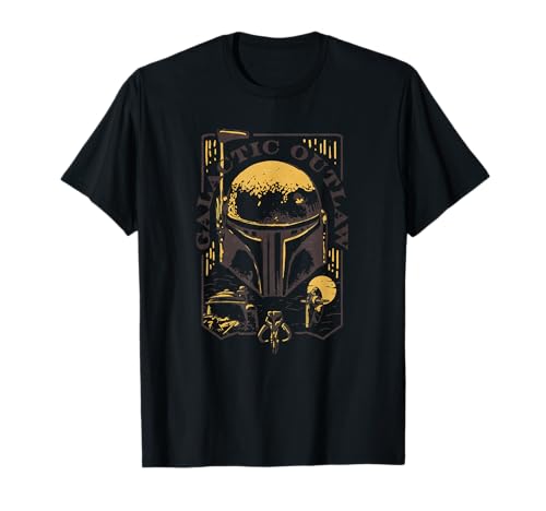 T-shirt Star Wars Galactic Outlaw Boba Fett en coton noir pour homme