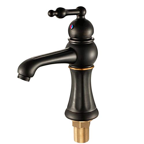 Robinet bronze noir vintage pour vasque de salle de bain ambiance spa rétro