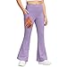 Girls Fleece Lined Flare Leggings Stretchy Elastic Waist Yoga Pants Workout Dance Trousers for Kids 5-14 Years