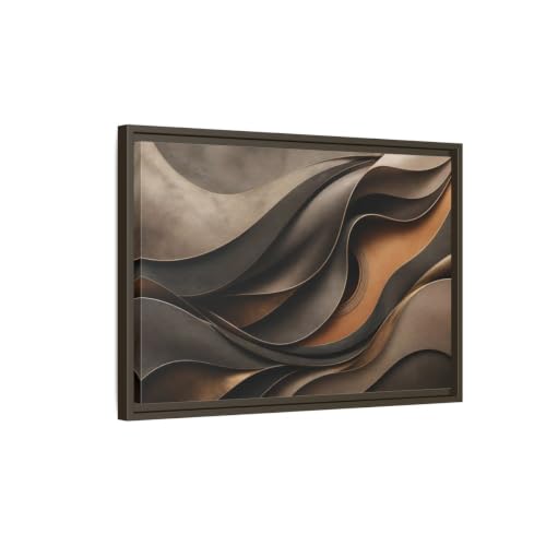 Tableau guitare abstraite marron pour habiller un grand mur blanc de salon de façon moderne