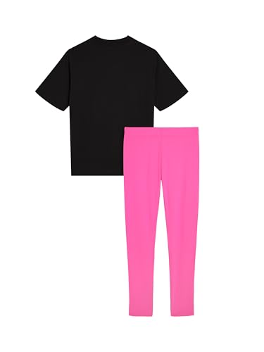 Image of PUMA Girls' Short Sleeve Tee & Legging Set, Logo Graphics, Crewneck