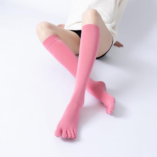 Verdancy Yoga Pilates Toe Socks with Grips for Women Knee Highs Non Slip Cushioned Over the Calf Socks for Barre Ballet3