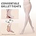 MANZI Women's Solid Color Comfortable Convertible Ballet Tights 3 Pairs Pack, L-XL, Pink