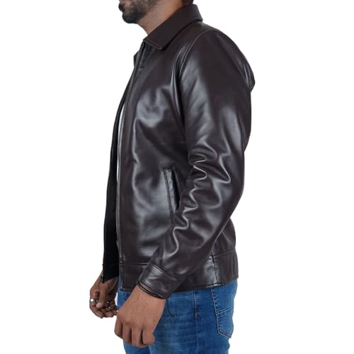 Image of Men's Suede Shirt Zipper Jacket Full Zip Casual Vintage Jackets Suede Leather Jackets for Mens
