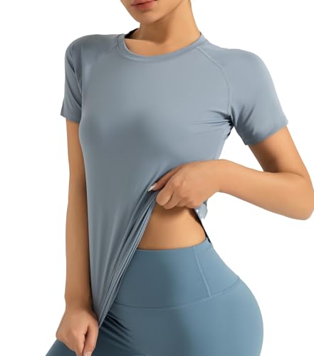 Haut de sport respirant anti-transpiration à manches courtes femme running