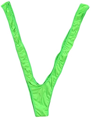 Walang Lip Men's Borat Style Party Wear V Sling Stretch Sexy Underwear Suspender Bodysuit Strap Thongs Bodysuit Surprise Gift (Green)