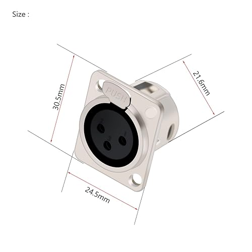 Conector XLR hembra de panel para reparar mesas de mezcla y paneles de audio, pack de 10 4