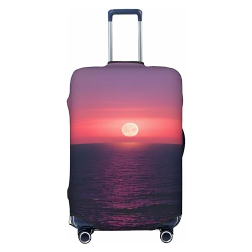 Bright Moon at Sea Hippie Luggage Covers For Suitcase Approved,Suitcase Cover Protector Fit 18-32 InchLuggage