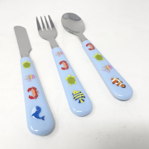 Sea Life Dinner Set 5 Piece Kids Dinner Set Tableware Lunch Reusable Plate Cutlery Bowl Tumbler Cup Tray Lightweight Premium Dinnerware Set HTUK - Image 2