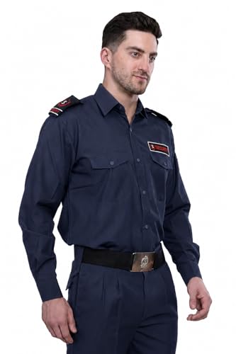 Image of Security Dress for Men | Security Guard Uniform Shirt for Men in Cotton Blend with Epaulettes & Pockets