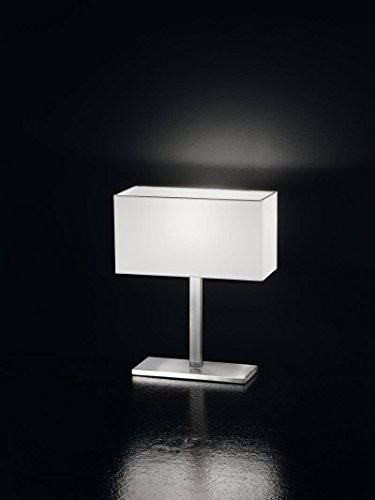 Lampada da Tavolo Stoffa Cromo Spazzolato