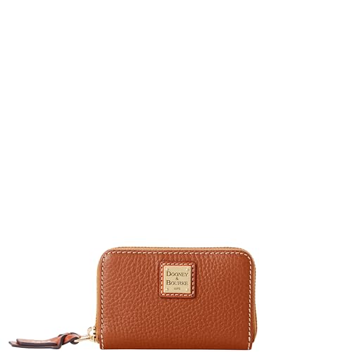 Dooney & Bourke Wallet, Pebble Grain Large Zip Around Credit Card Case Wallet - Brown